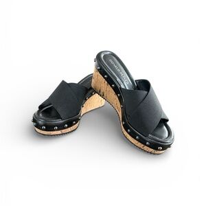 Donald J Pliner Idraa Cork Wedge Heel Sandals Size 8